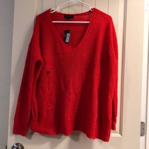 Oversized Distressed Sweater Size M